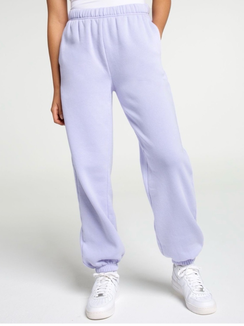 Lilac Sweatpants - Casual Elastic Waist Bottoms